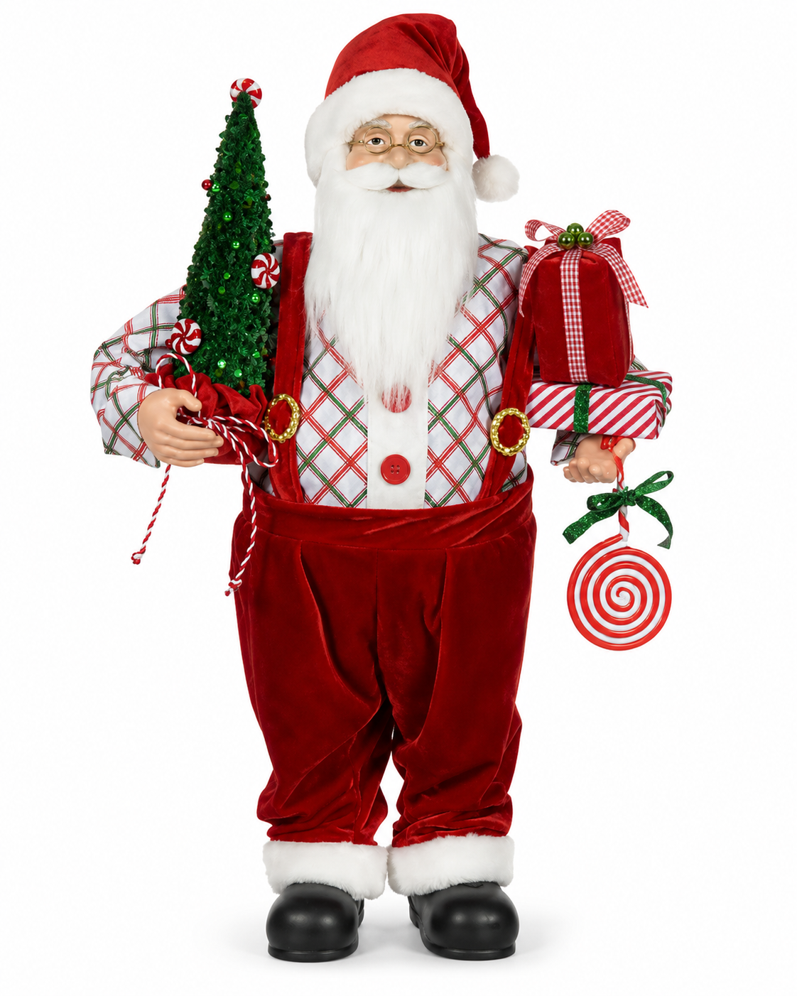 Papai Noel em Pé Vermelho Branco 80 cm