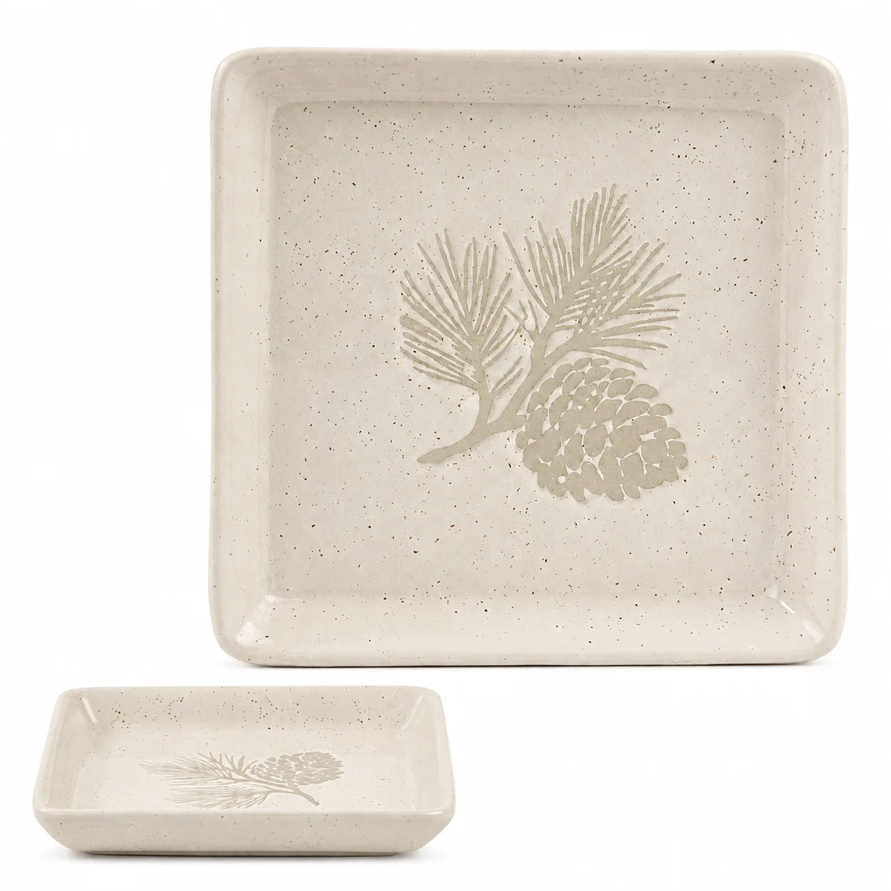 Natal Objeto Decorativo Rústico Branco 12,3 x 12,3 x 1,8 cm