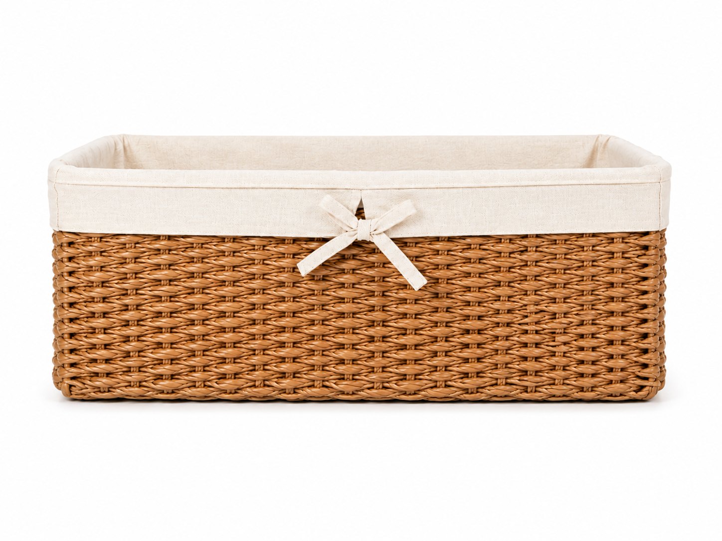 Cesta Retangular Terra em Fibra Natural com Tecido G
