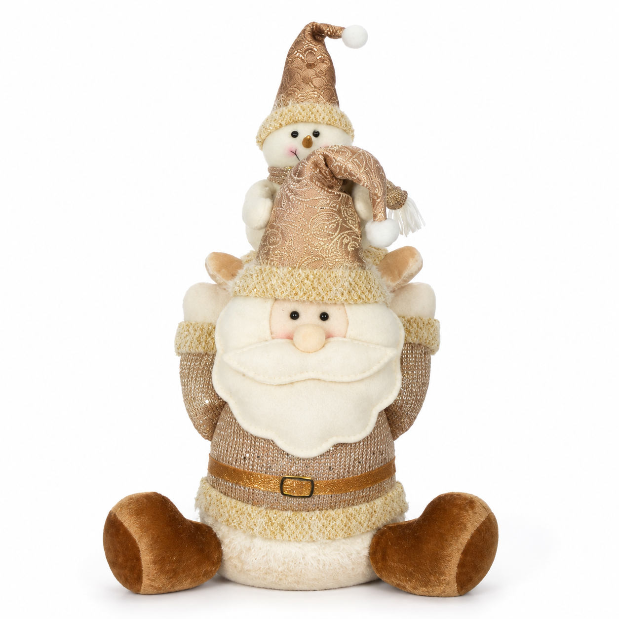 Boneco Natal Papai Noel com Boneco Cobre 56 cm
