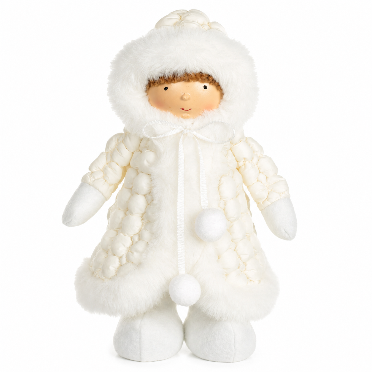 Boneco Natal em Pé Branco 20 cm