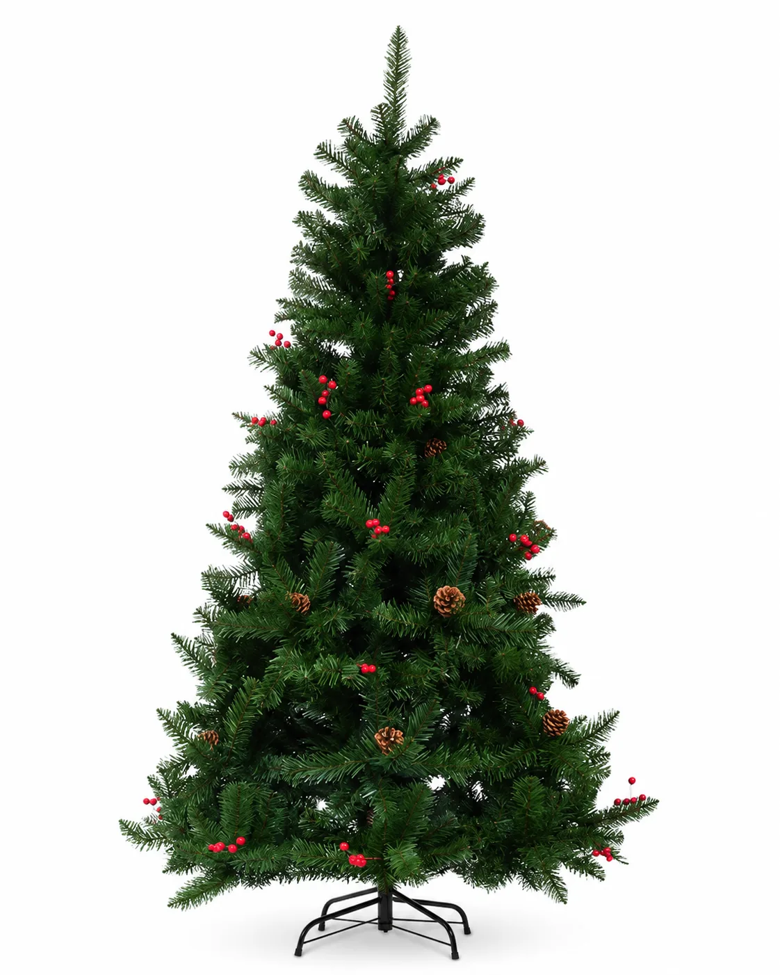 Árvore de Natal Berry com Pinha 810 Tips e Base de Metal Verde 1,8 m