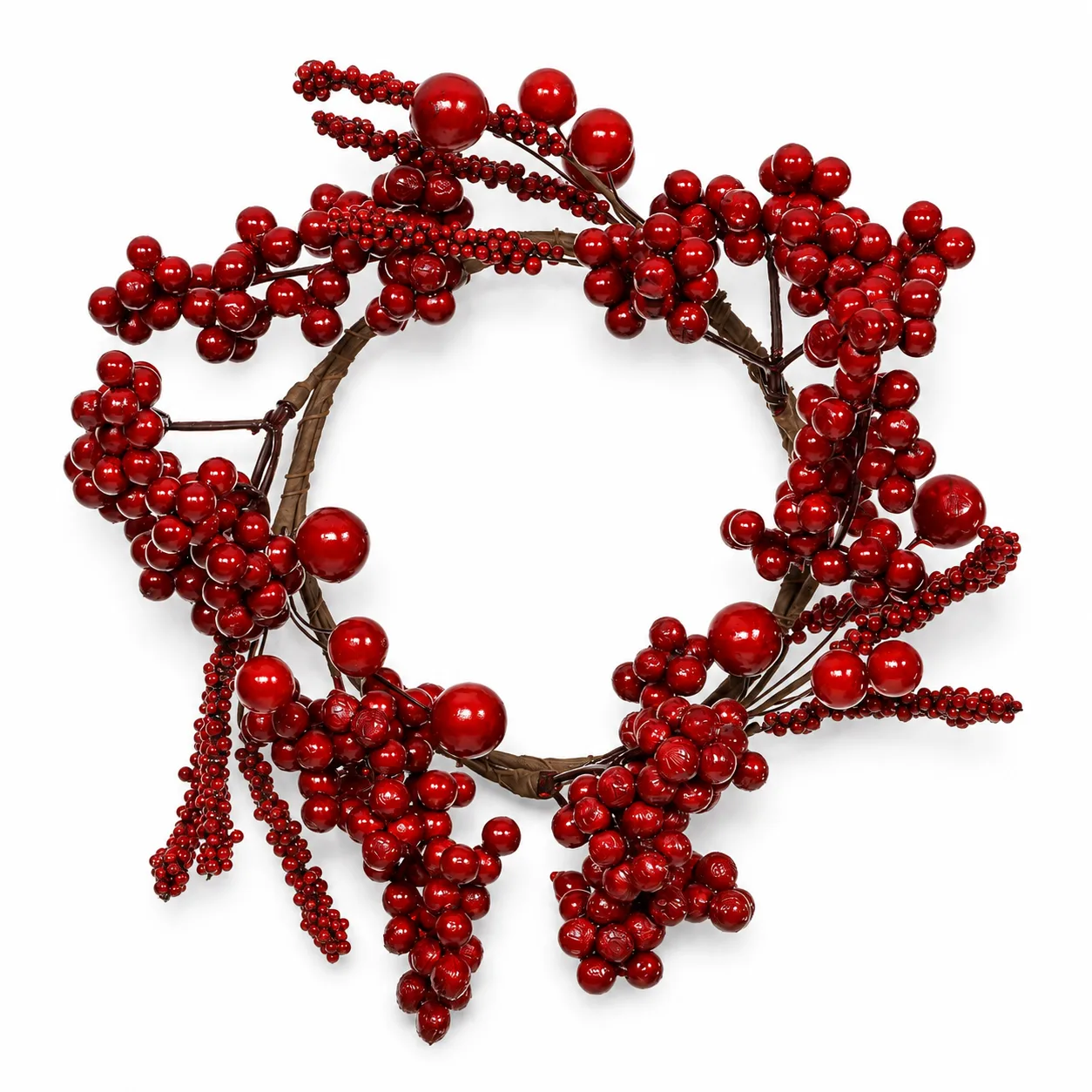 Porta Vela com Berry Vermelho 22 cm