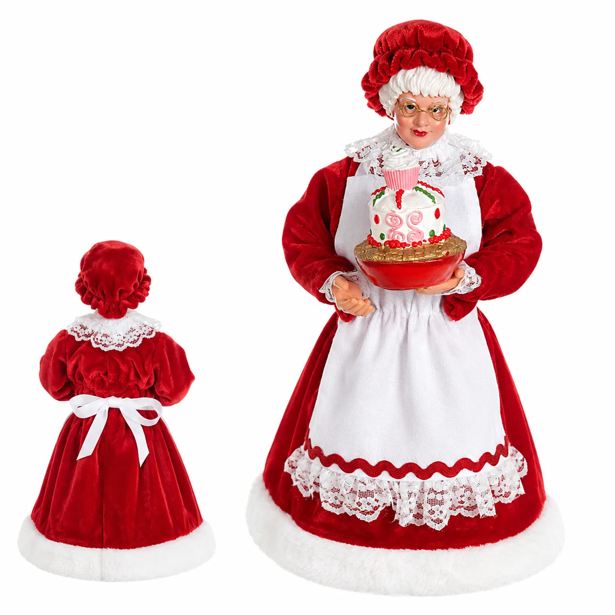 Resina Natal Mamãe Noel Confeitaria Colorido 27.5 cm