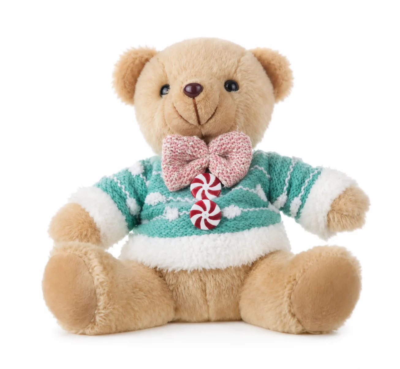 Boneco Natal Decorativo Urso Azul Rosa 20 cm