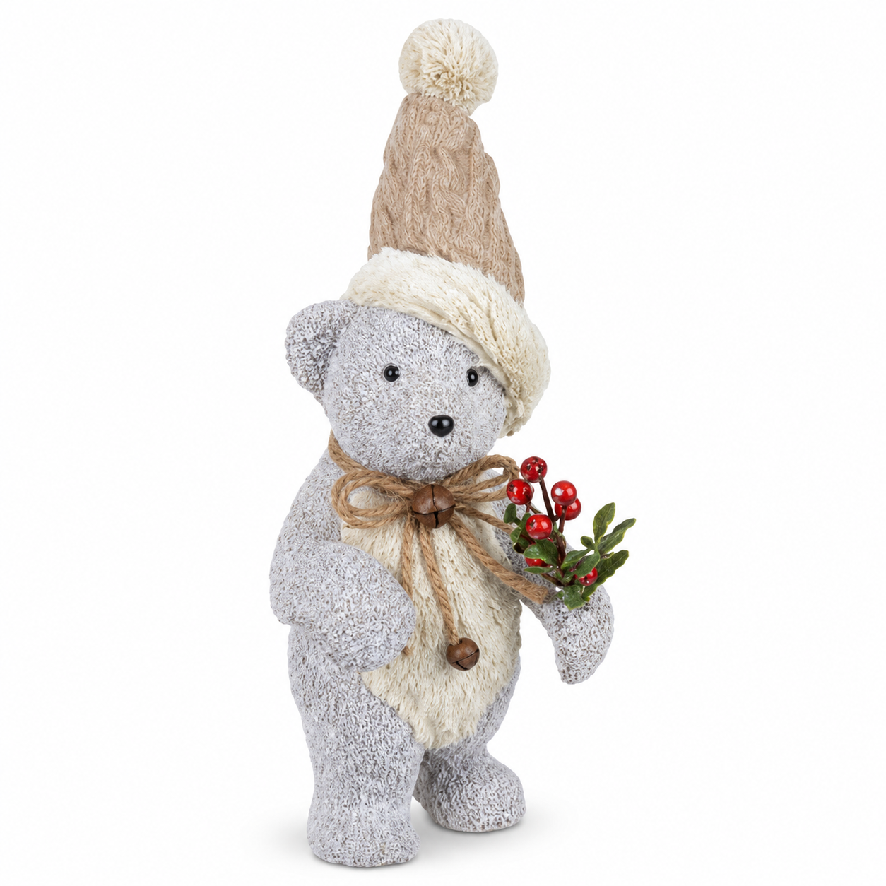 Urso Natal em Pé Bege 38 x 15 x 15 cm