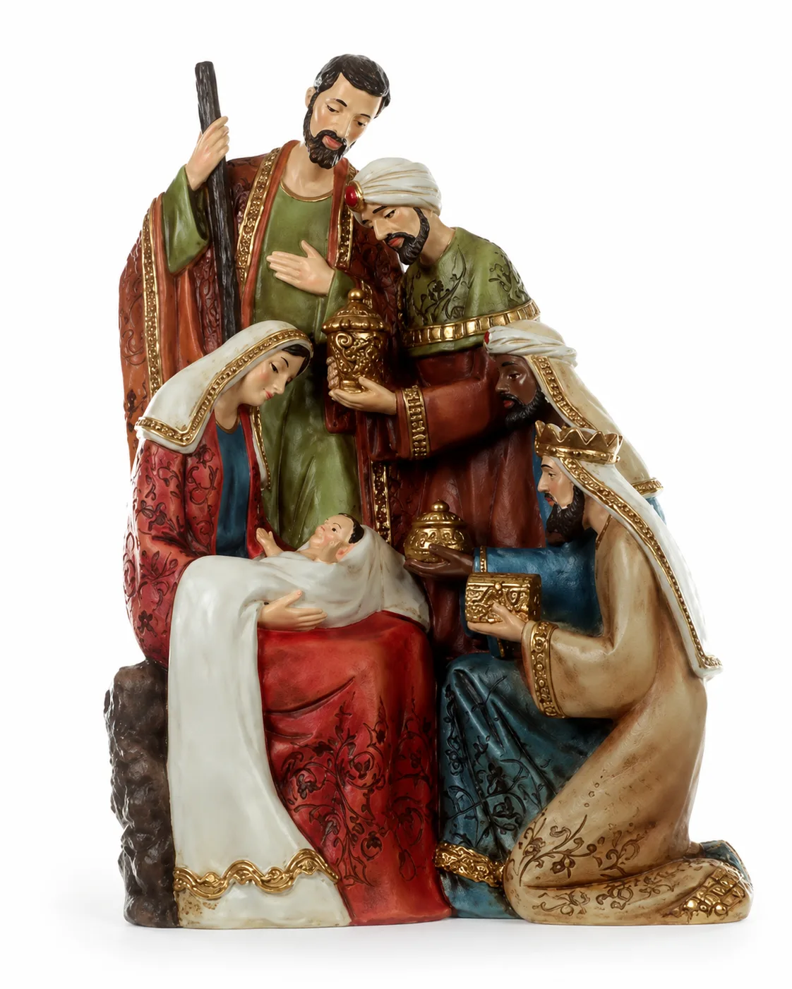 Presépio Natalino em Resina Colorido 30.7 x 25.2 cm