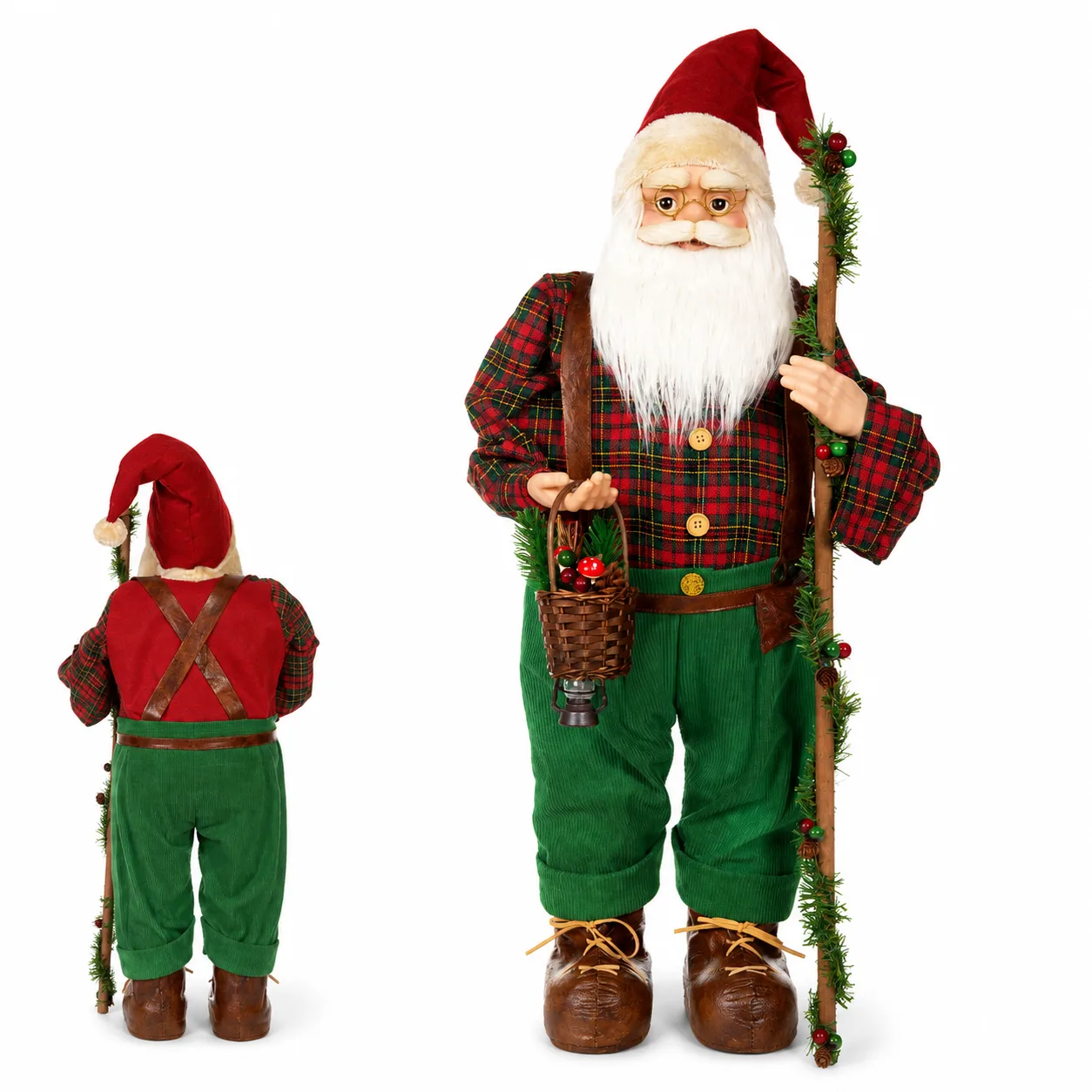 Papai Noel Natal em Pé Vermelho Verde 80cm
