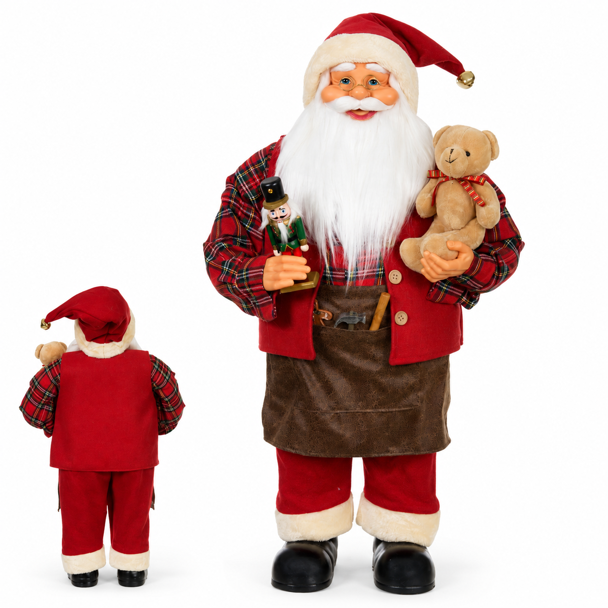 Papai Noel Natal em Pé Vermelho Marrom 80cm