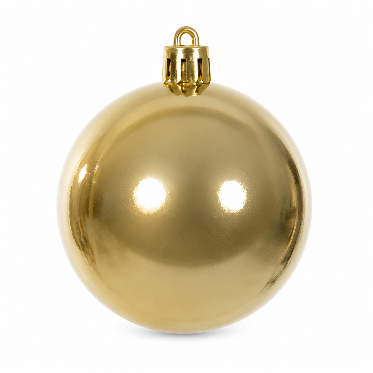 Bola Decorativa Natal Perolada Tubo Dourado 6 Unidades 8 cm