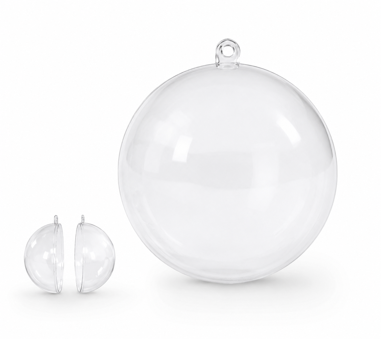 Bola Decorada Natal Porta Retrato Transparente 8 cm