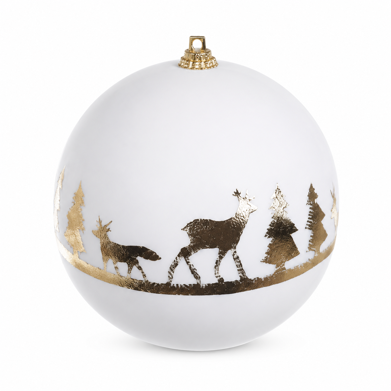 Bola Decorativa Natal Branca 3 Unidades 10 cm
