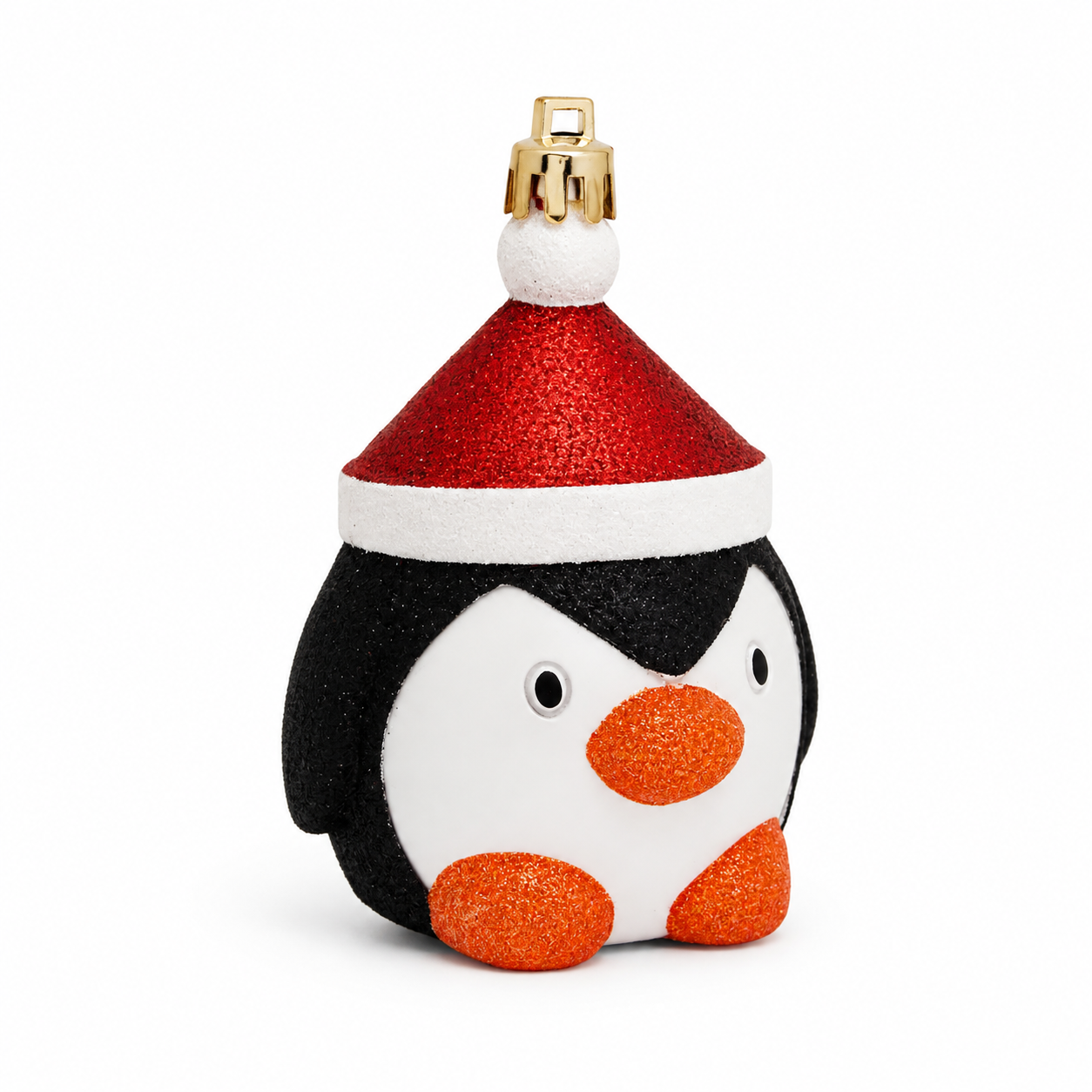 Enfeite Pendurar Pinguim Com Chapéu Branco Vermelho Jogo 03 unidades 6 X 9 X 6 cm
