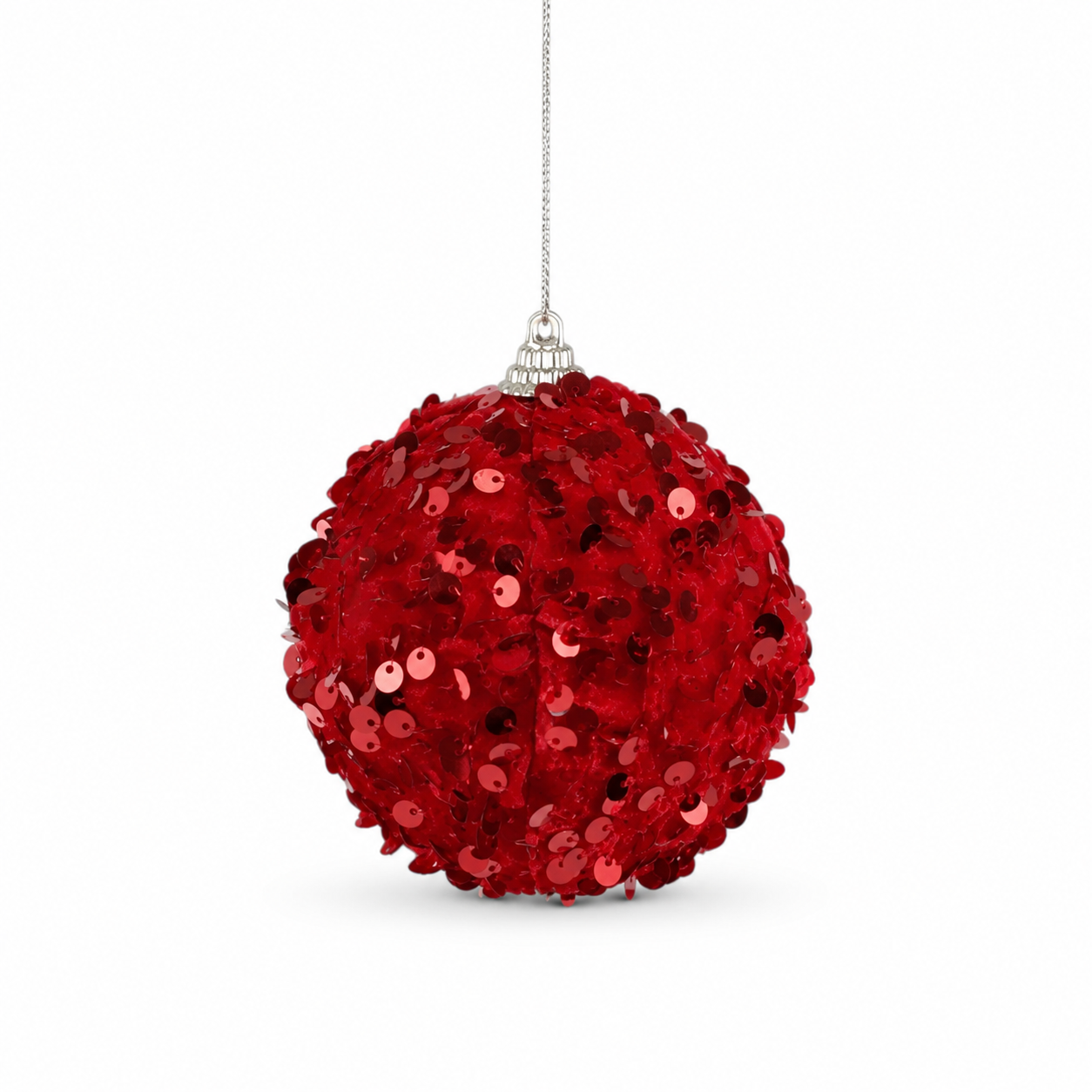 Jogo Bola Decorativa Natal Vermelha Com 4 Peças 10 cm