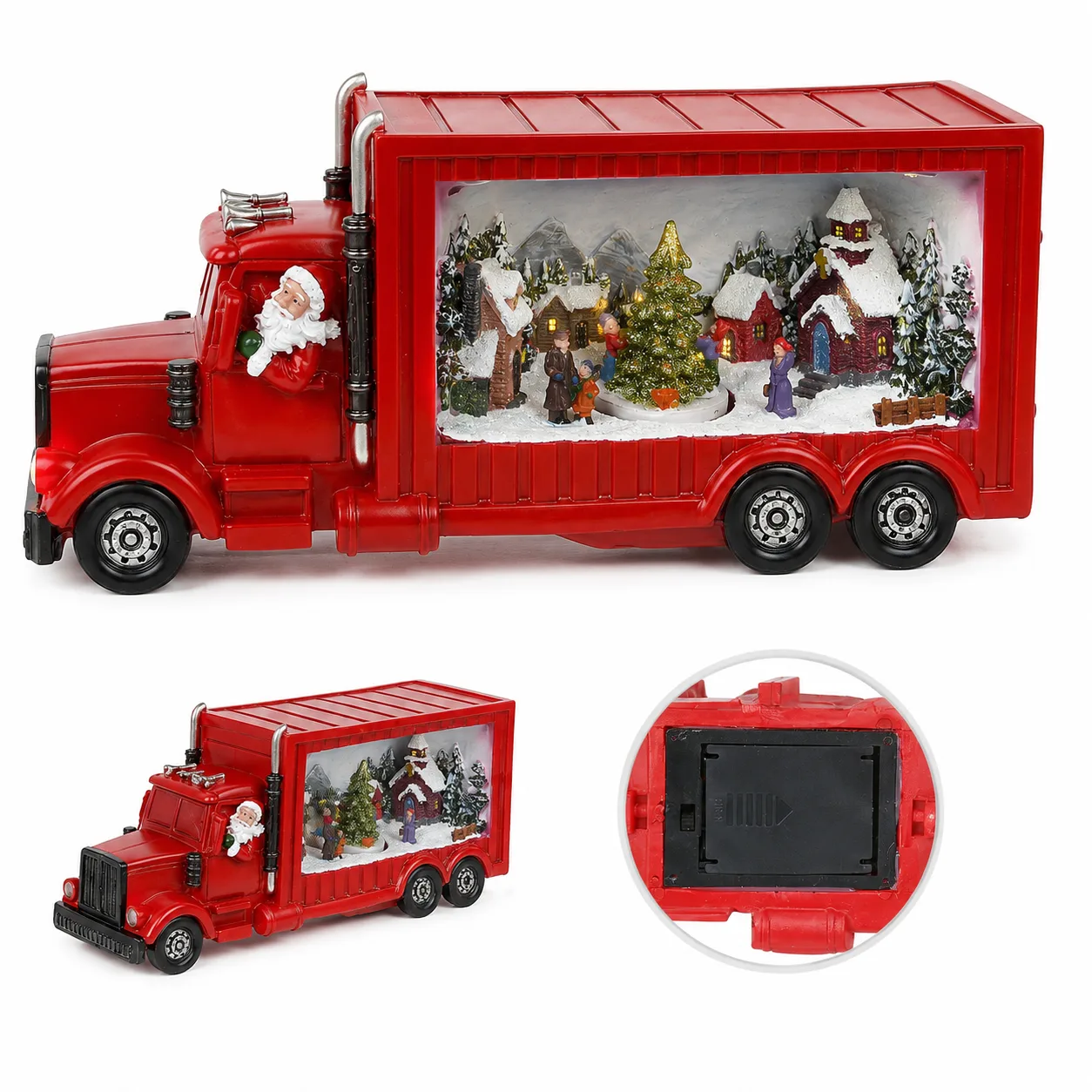 Carro Noel Natal Vermelho 15 x 10 x 32 cm