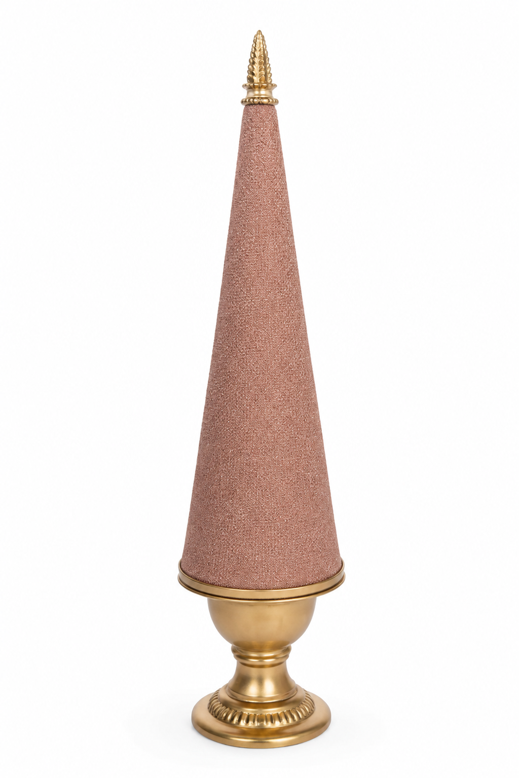 Resina Natal Árvore Rosa e Dourado 24.5 cm