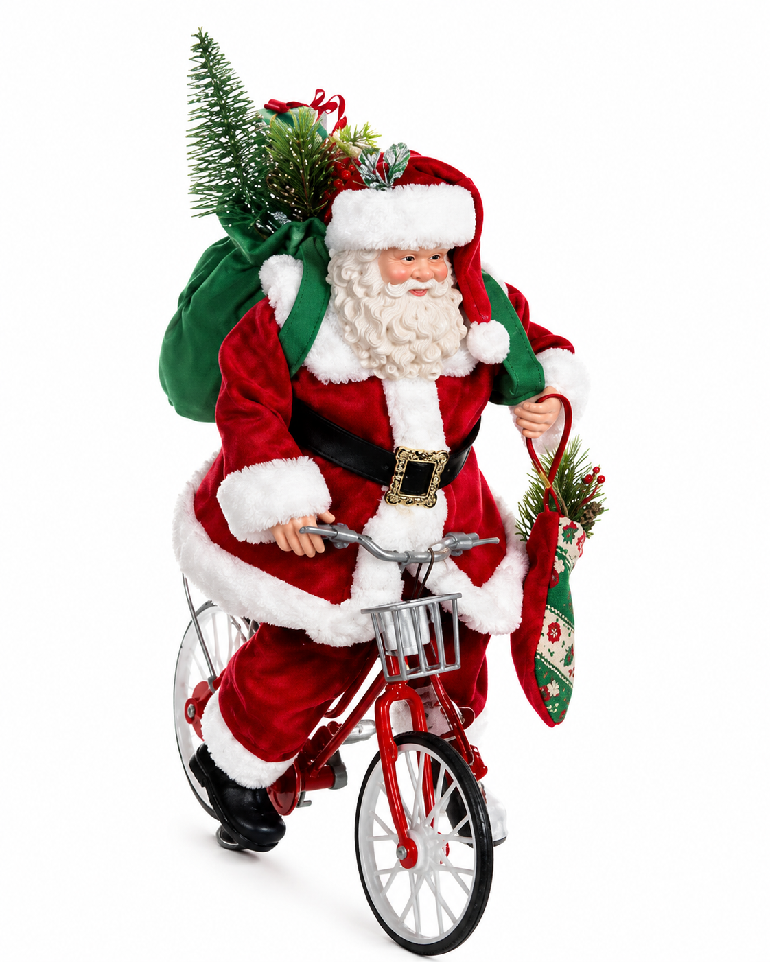 Resina Natal Papai Noel com Bicicleta Colorido 27.5 cm