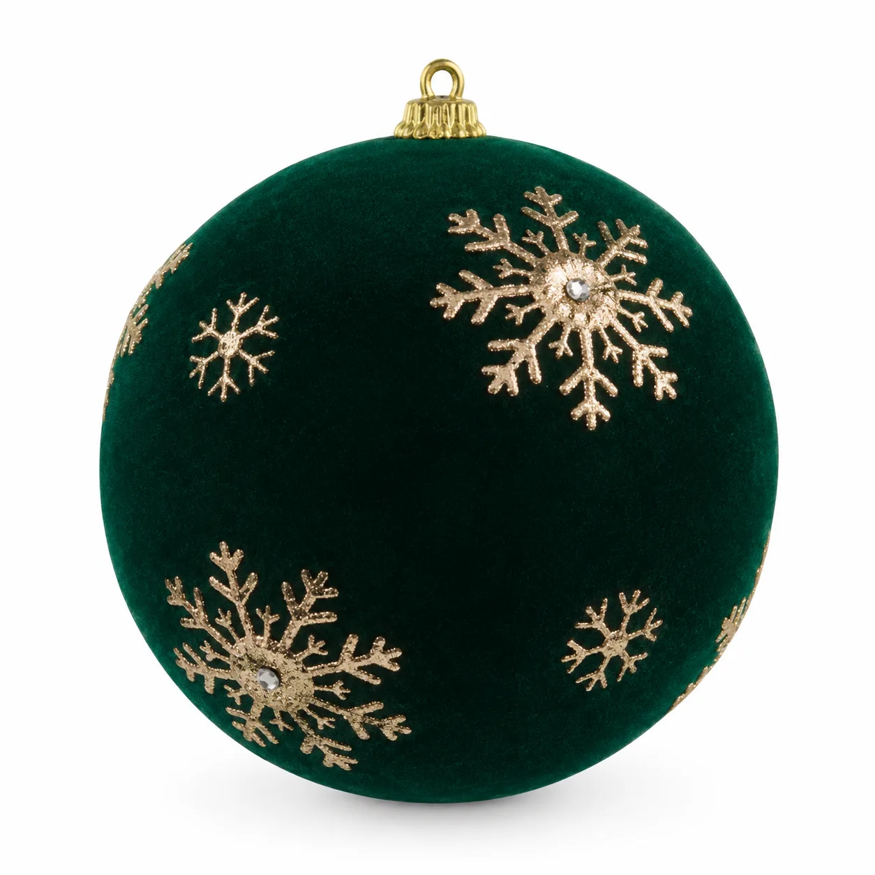 Bola Decorada Natal Aveludada com 2 Unidades Verde 10 cm