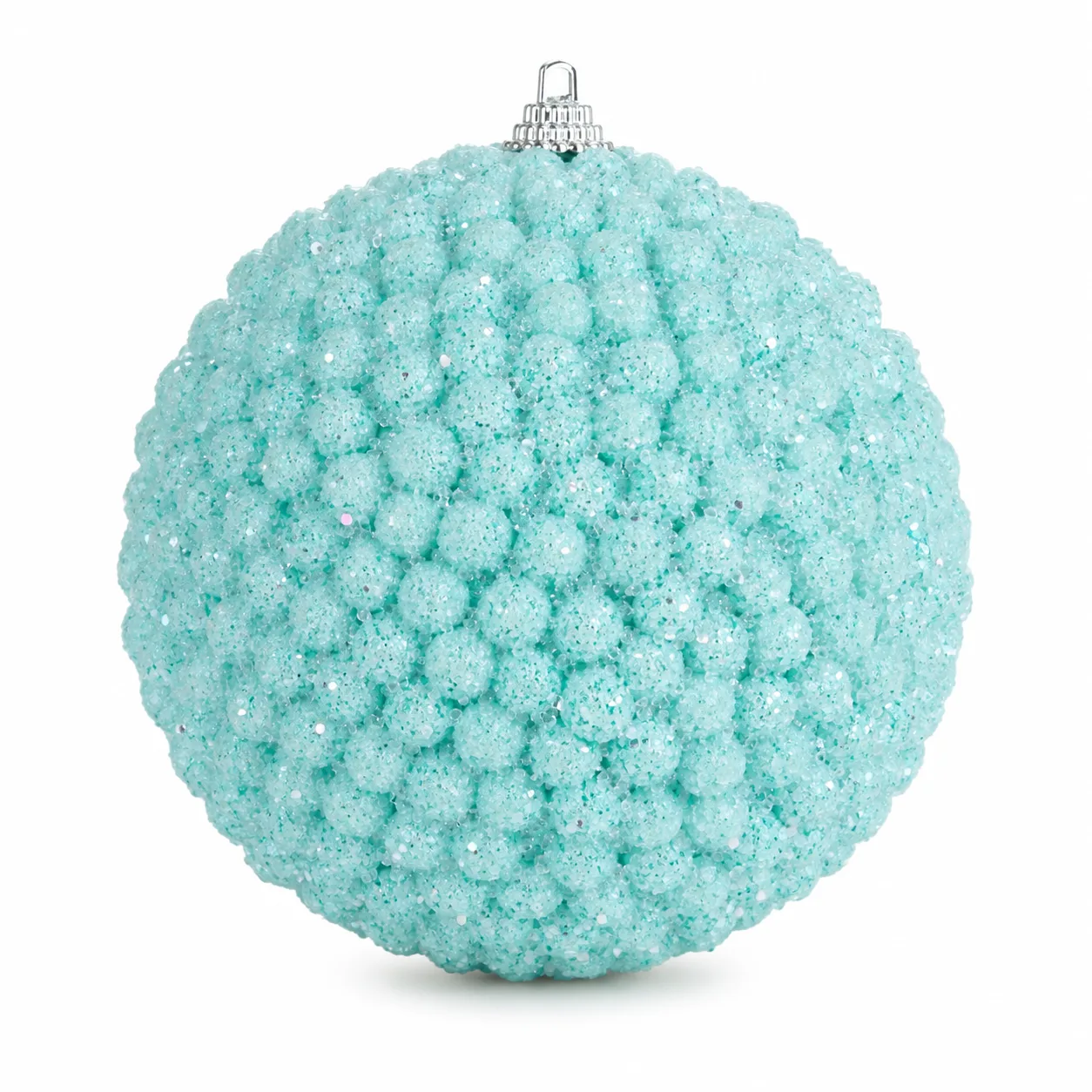 Bola Decorada Natal com 3 Unidades Azul 10 cm