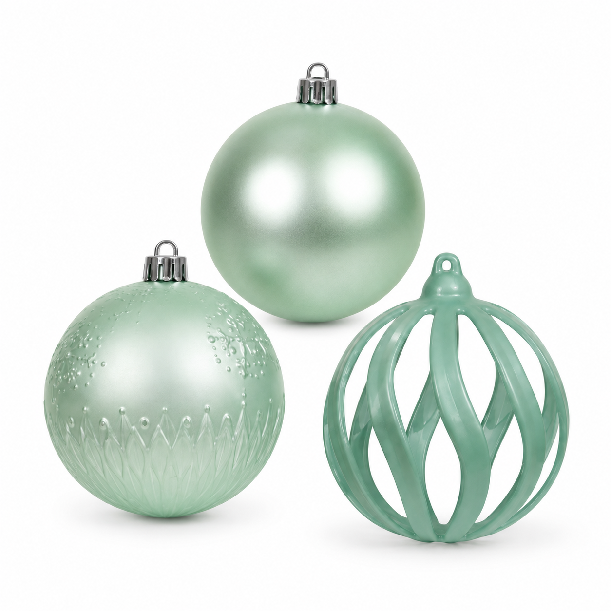 Bola Decorada Natal com 6 Unidades Verde 8 cm