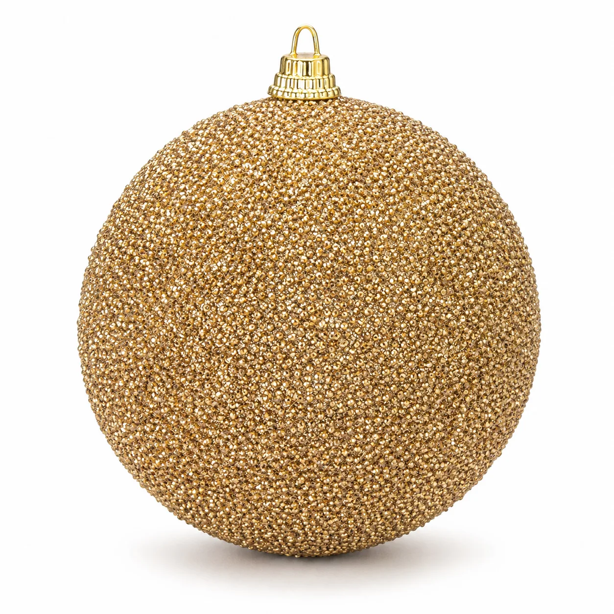 Bola Decorativa Natal Glitter Dourado 3 Unidades 8 cm