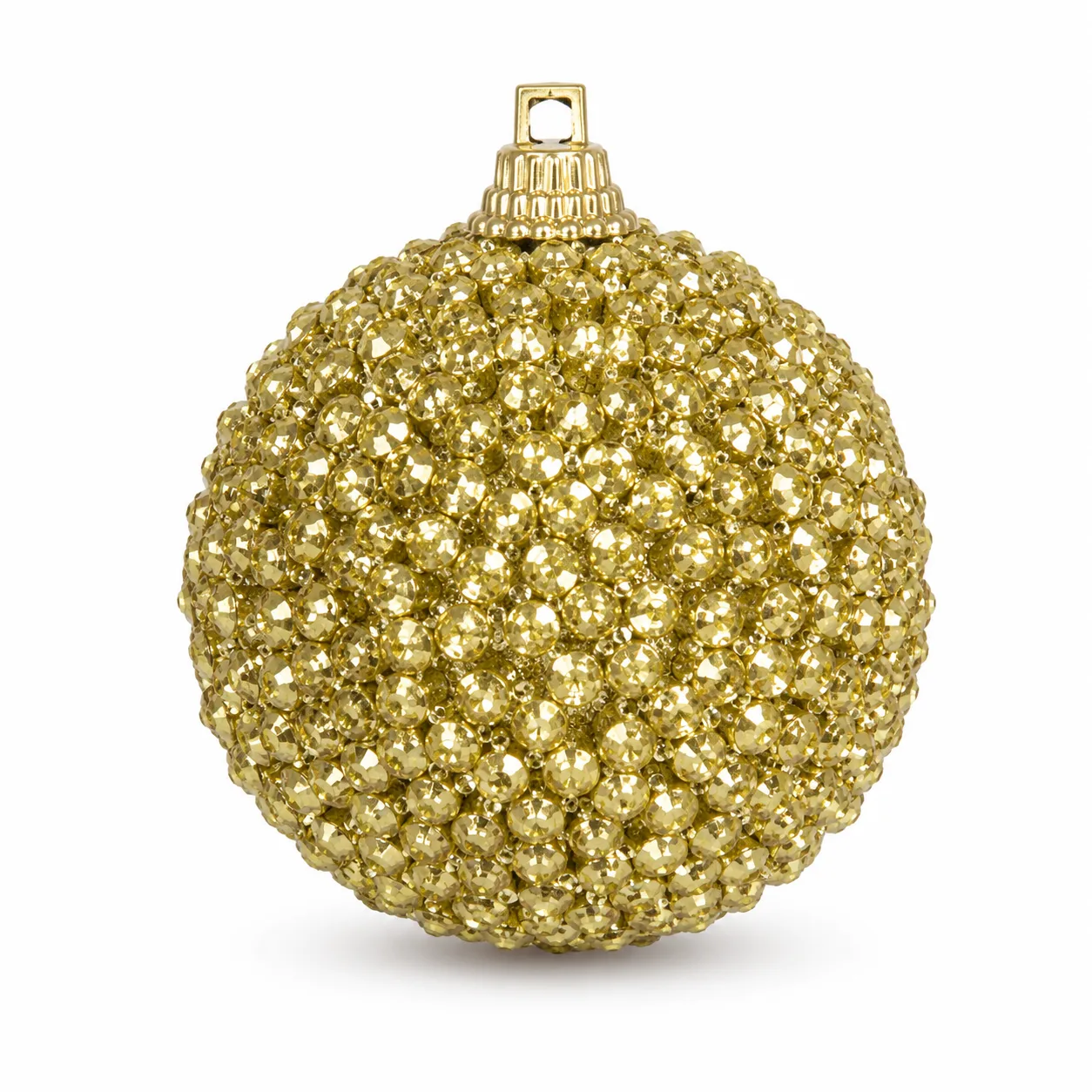 Bola Decorativa Natal Glitter Dourado 3 Unidades 6 cm