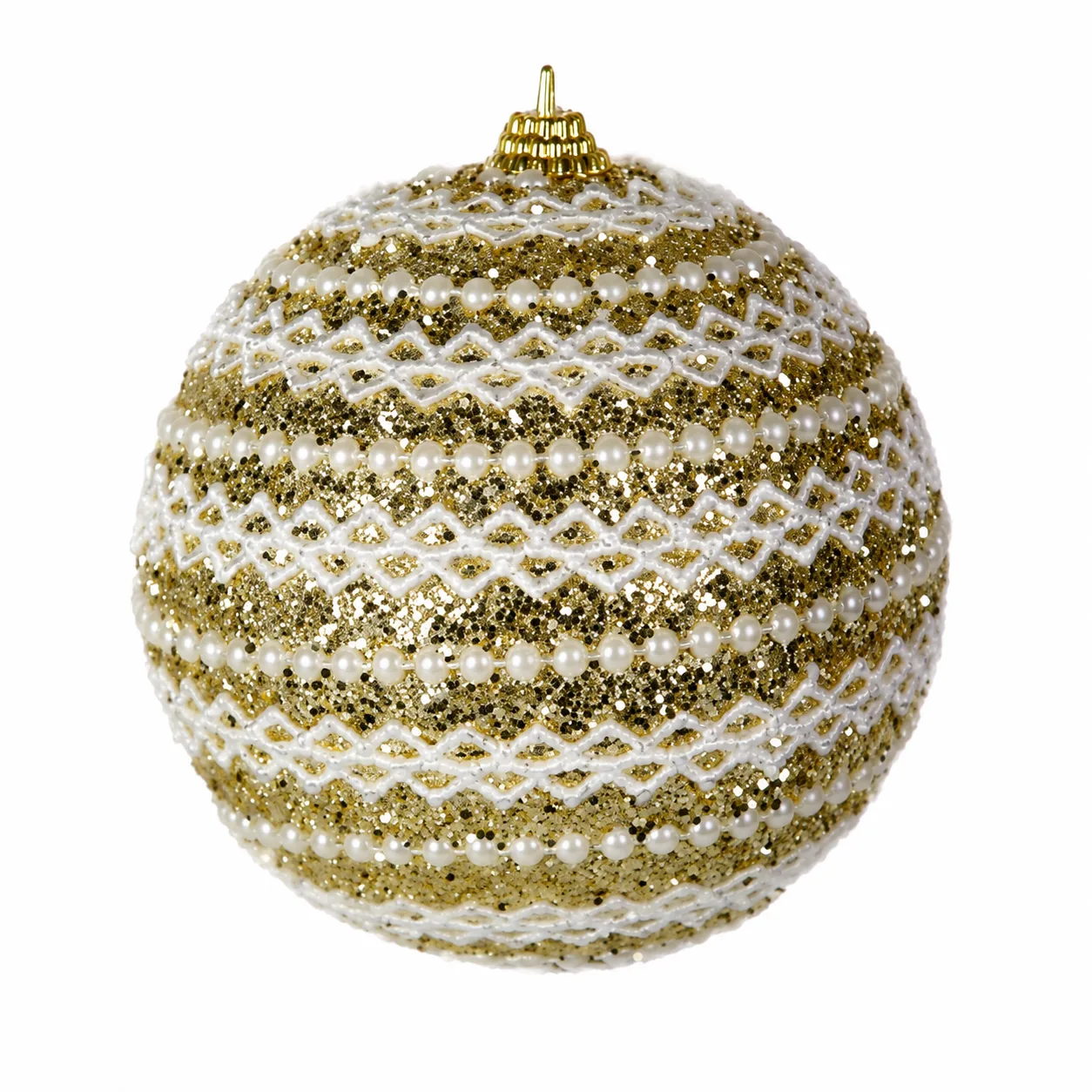 Bola Decorativa Natal Dourada 2 Unidades 10 cm
