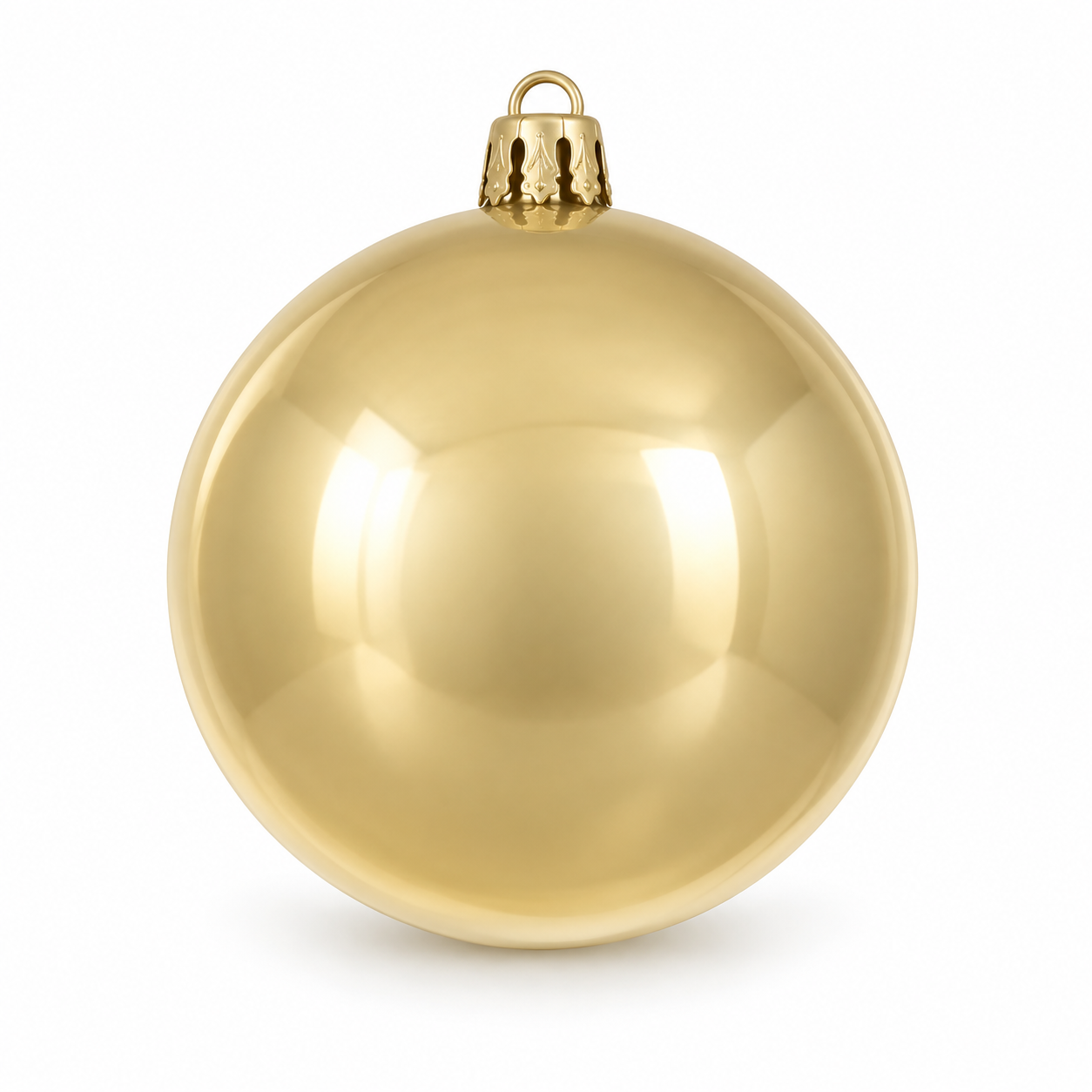 Bola Natal em Tubo Metalizada Dourada com 6 Undades 8 cm