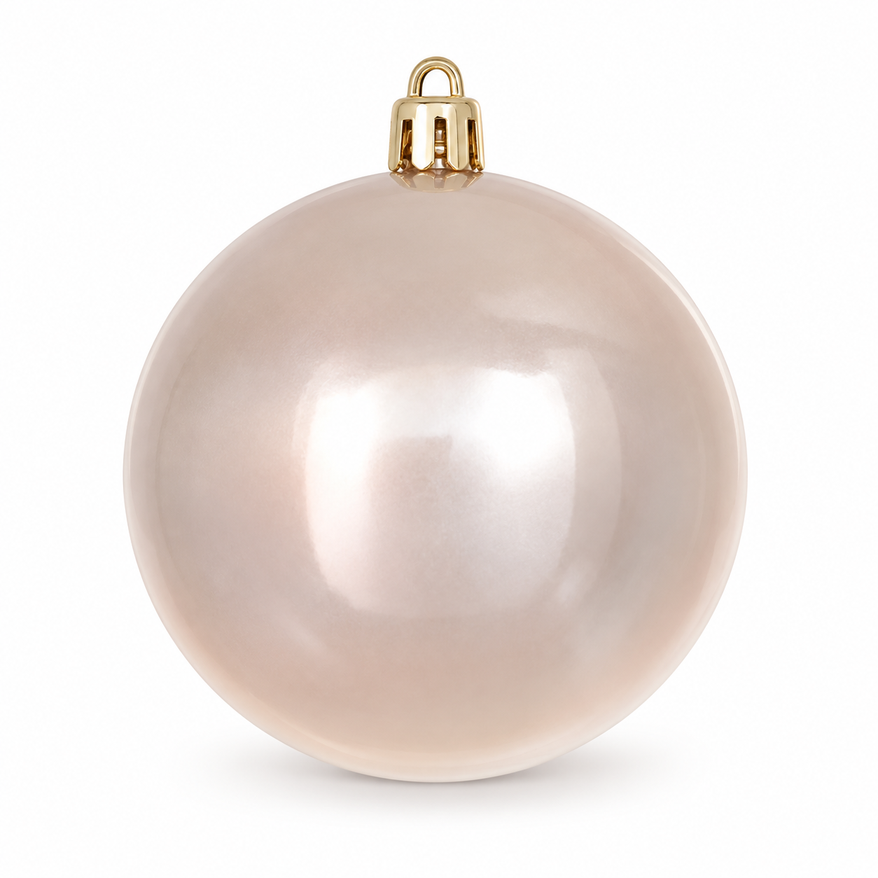 Bola Natal em Tubo Metalizada Champanhe com 6 Unidades 8 cm