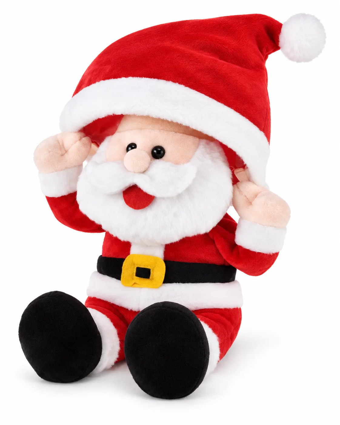 Papai Noel Animado Dentro do Gorro Colorido 3AA 30 cm