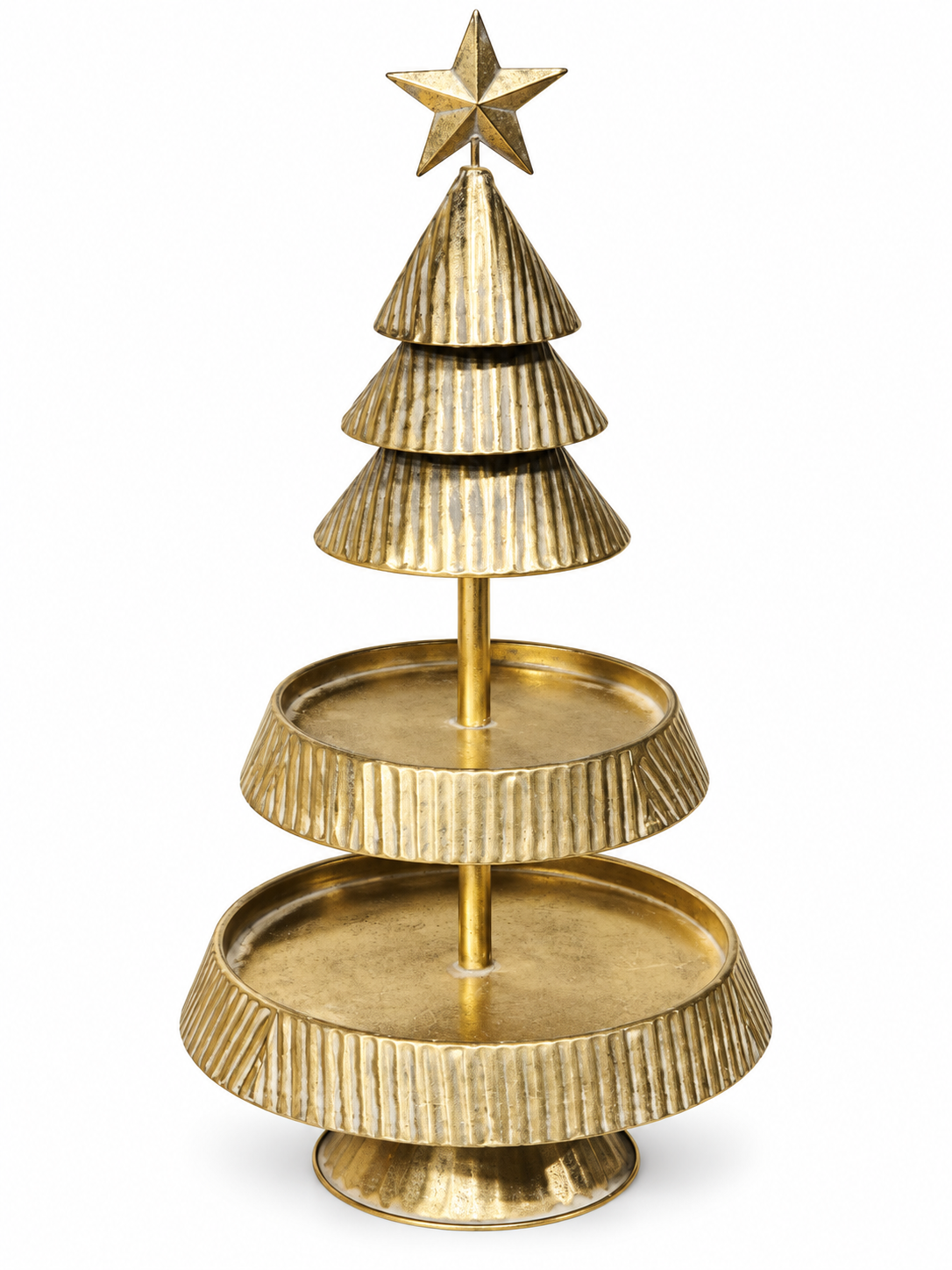 Prateleira Metálica Árvore Ouro 68 cm