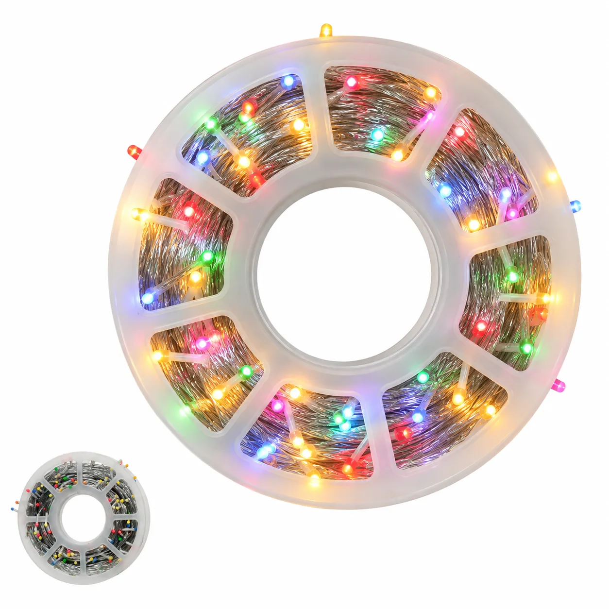 Cordão 240 LED Fio Transparente com 8 Funções 220V Colorido 50 m