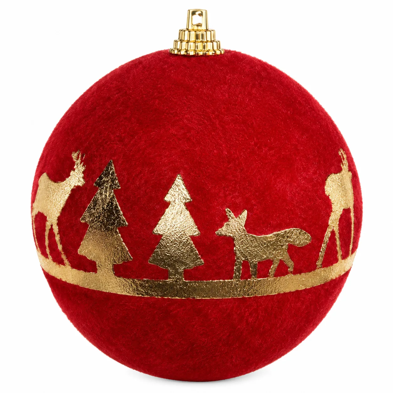 Bola Decorativa Natal Vermelha 3 Unidades 8 cm