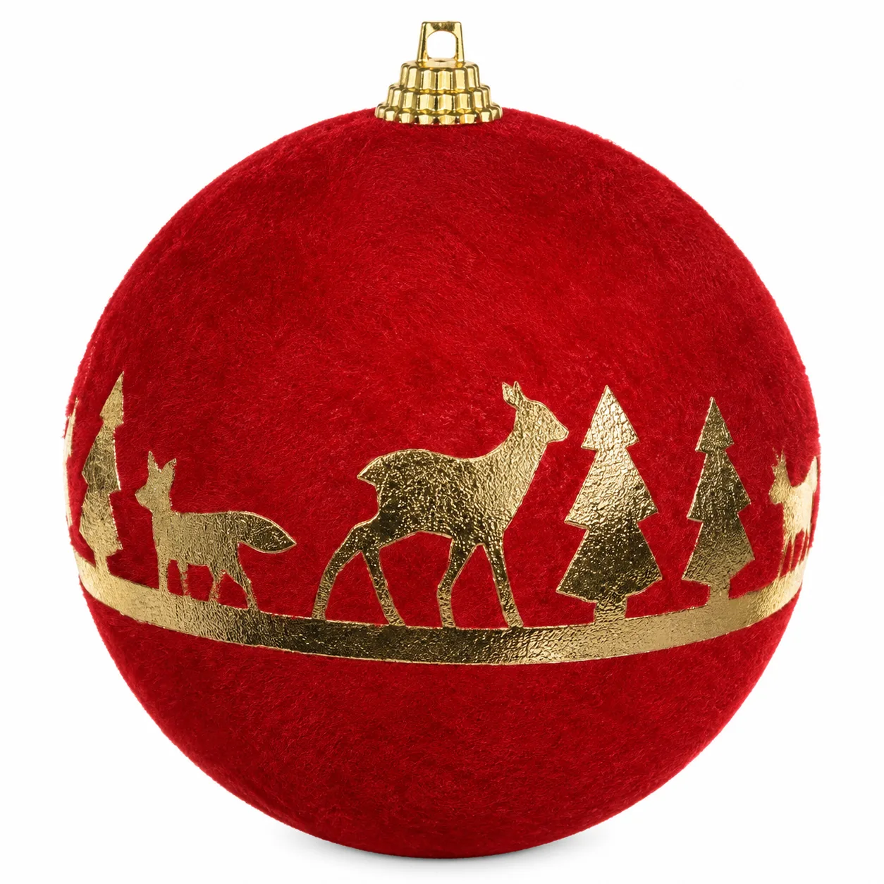 Bola Decorativa Natal Vermelha 3 Unidades 10 cm