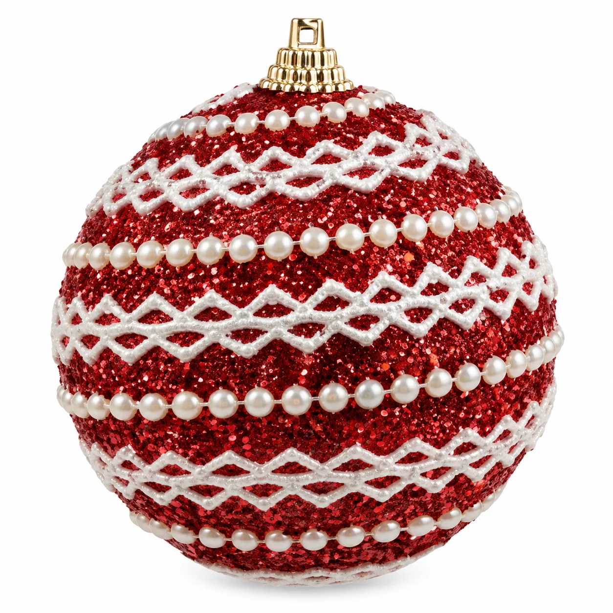 Bola Decorativa Natal Vermelha 3 Unidades 8 cm
