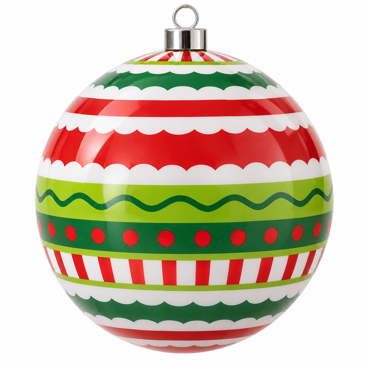 Bola Decorativa Natal Elfo Verde e Vermelho 10 cm