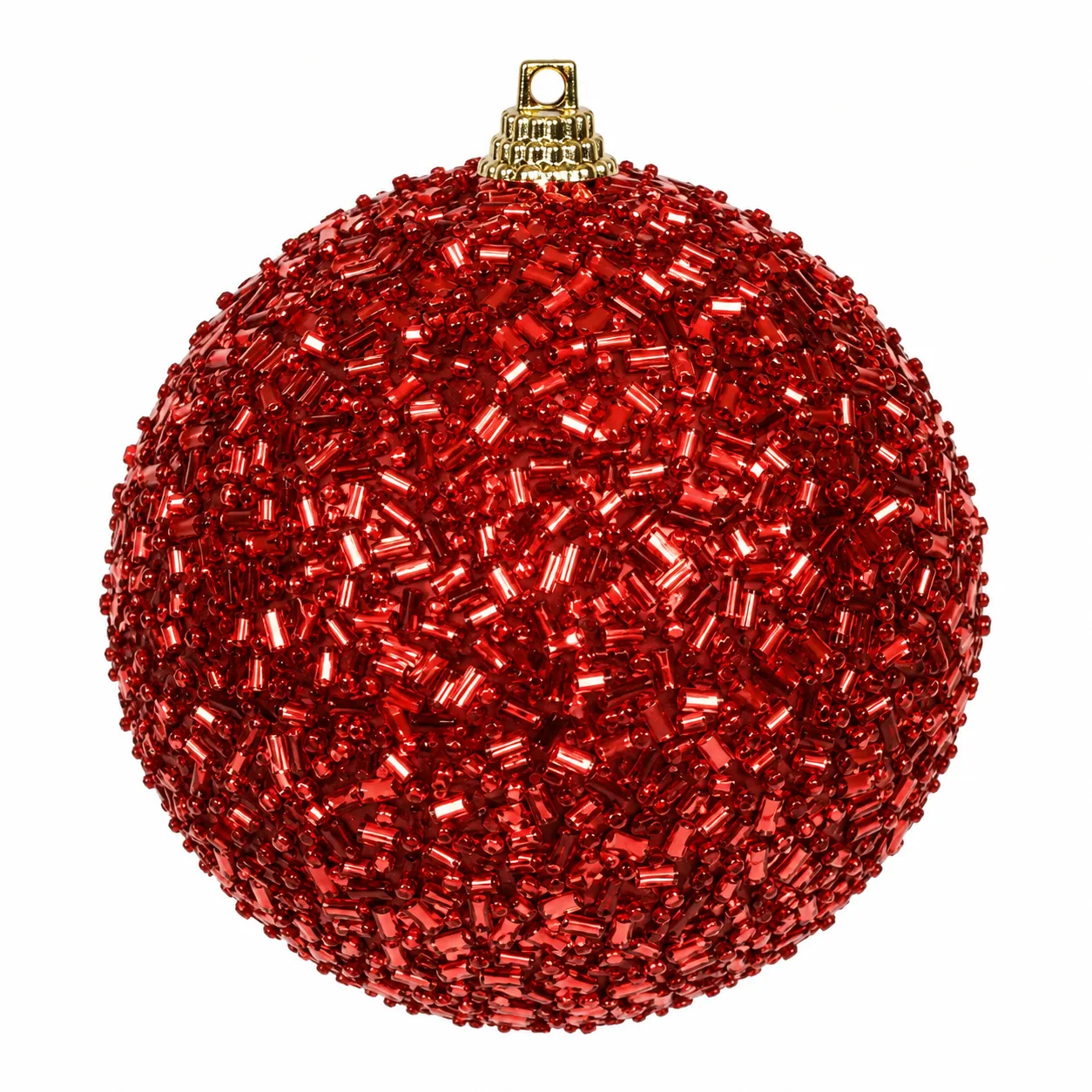 Bola Decorativa Natal com Glitter Vermelho 2 Unidades 10 cm