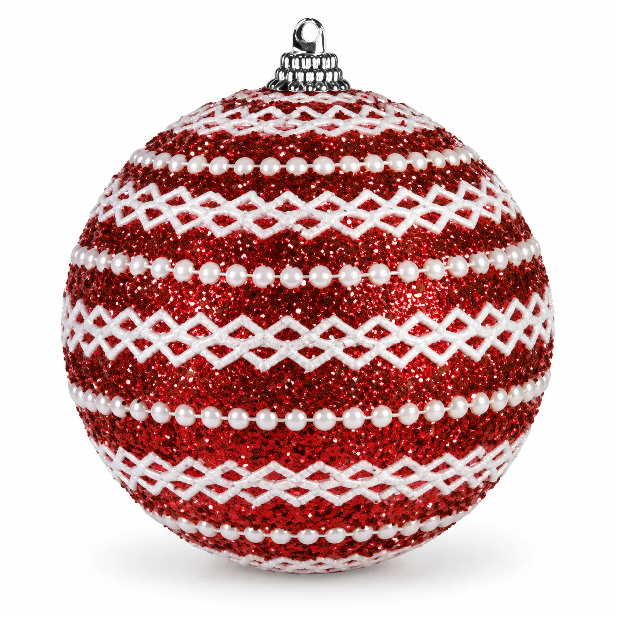 Bola Decorativa de Natal Vermelha 2 Unidades 10 cm