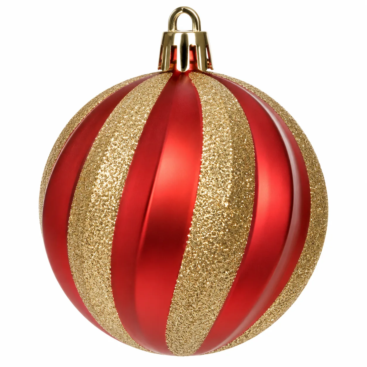 Bola Decorativa Natal Vermelho Dourado 4 Unidades 6 cm