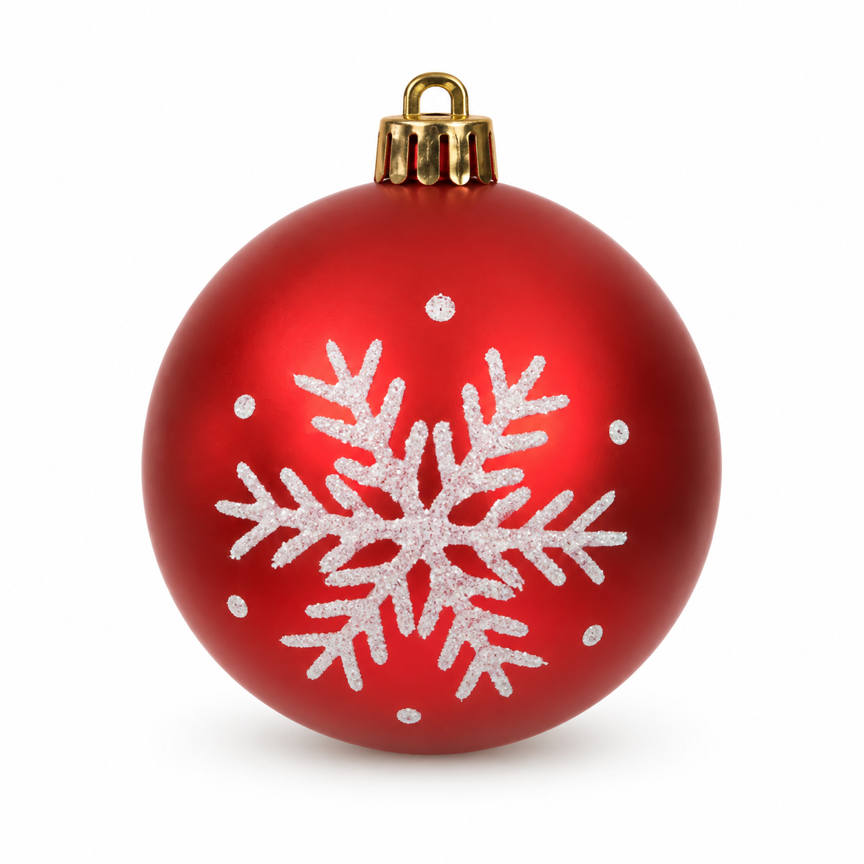 Bola Decorativa Natal Vermelho e Branco 6 Unidades 8cm