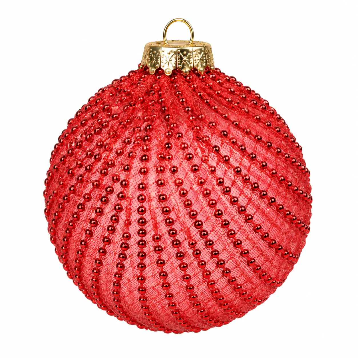 Bola Decorativa Natal Vermelha 2 Unidades 10 cm