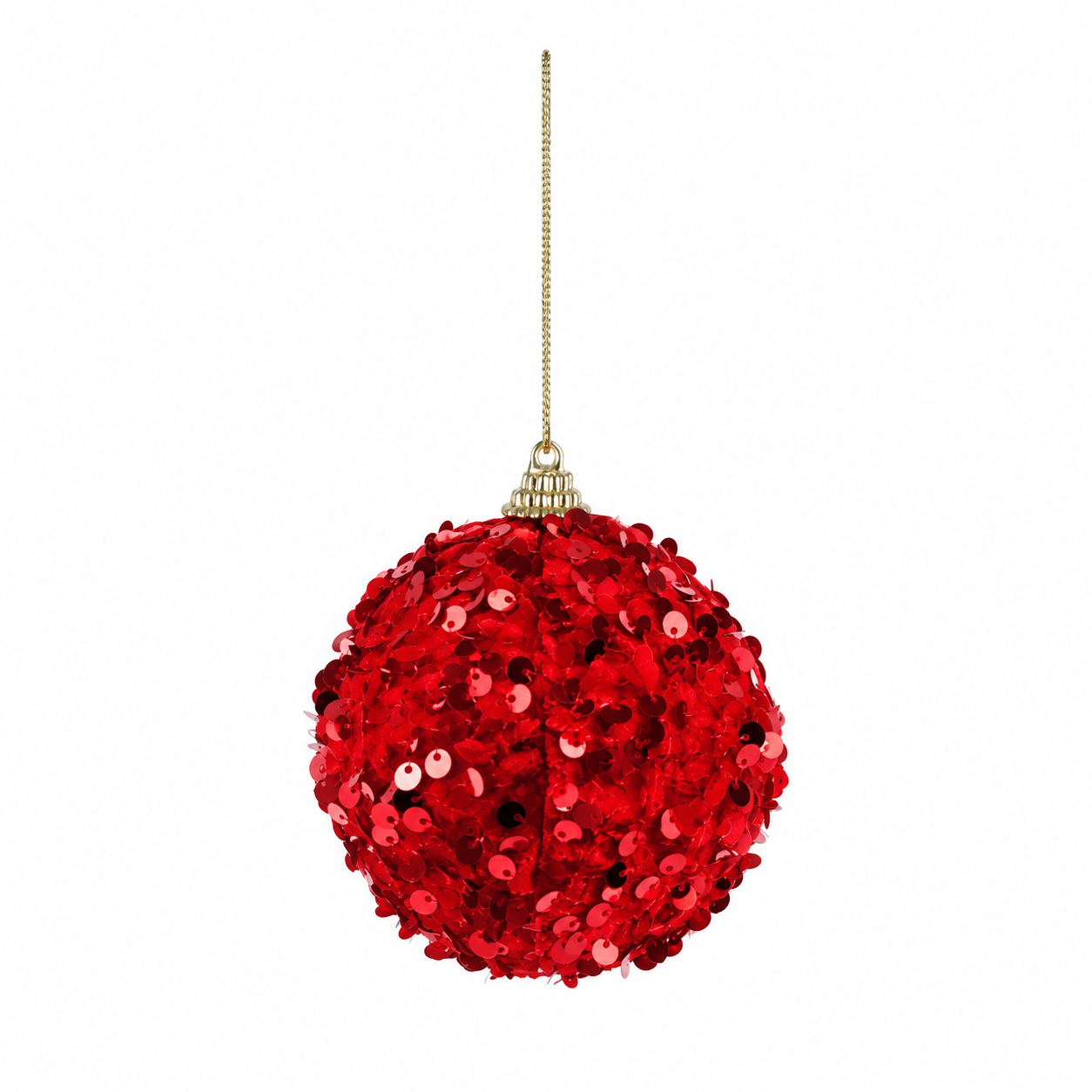 Enfeite Bola Trabalhada Vermelho Jogo com 6 Peças 8 cm