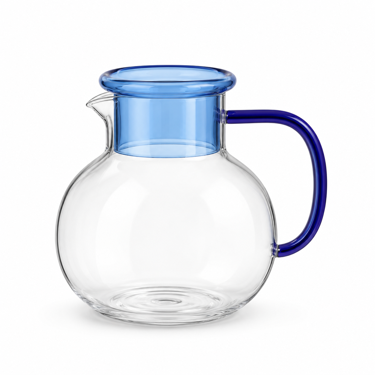 Jarra em Vidro Borossilicato com Detalhe Azul 1200 ml 17 X 17 X 17 cm