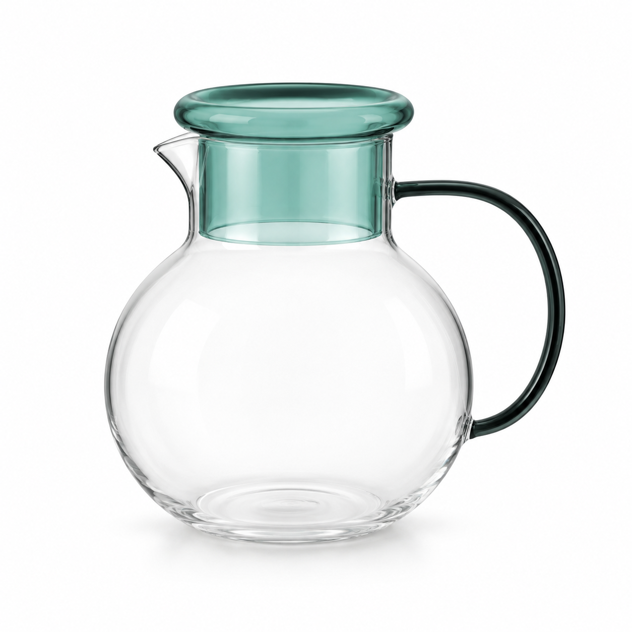 Jarra em Vidro Borossilicato com Detalhe Verde 1200 ml 17 X 17 X 17 cm