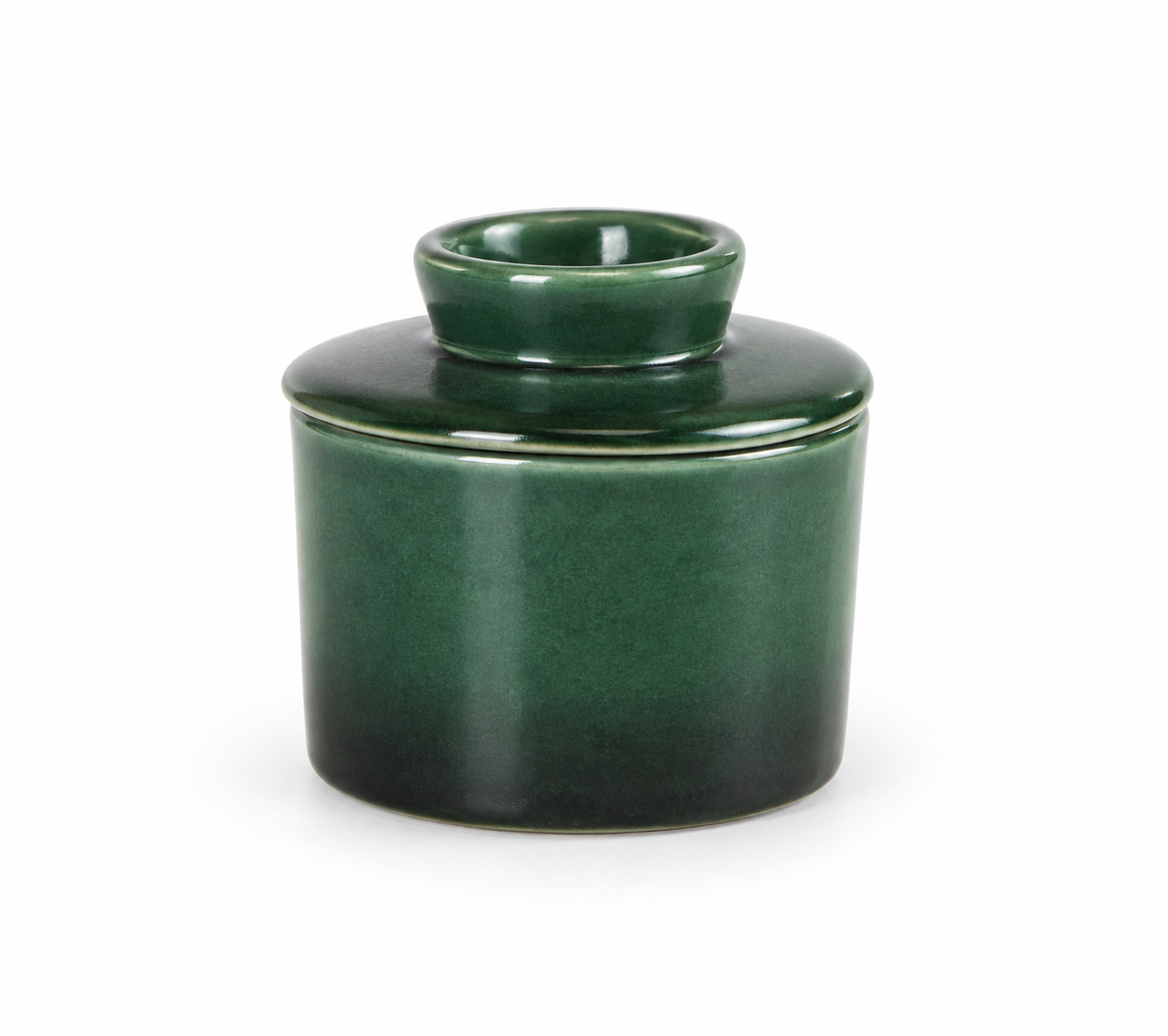 Pote para Manteiga Valentina em Cerâmica Verde Degradê 10,5 X 19,5 X 11,5 cm
