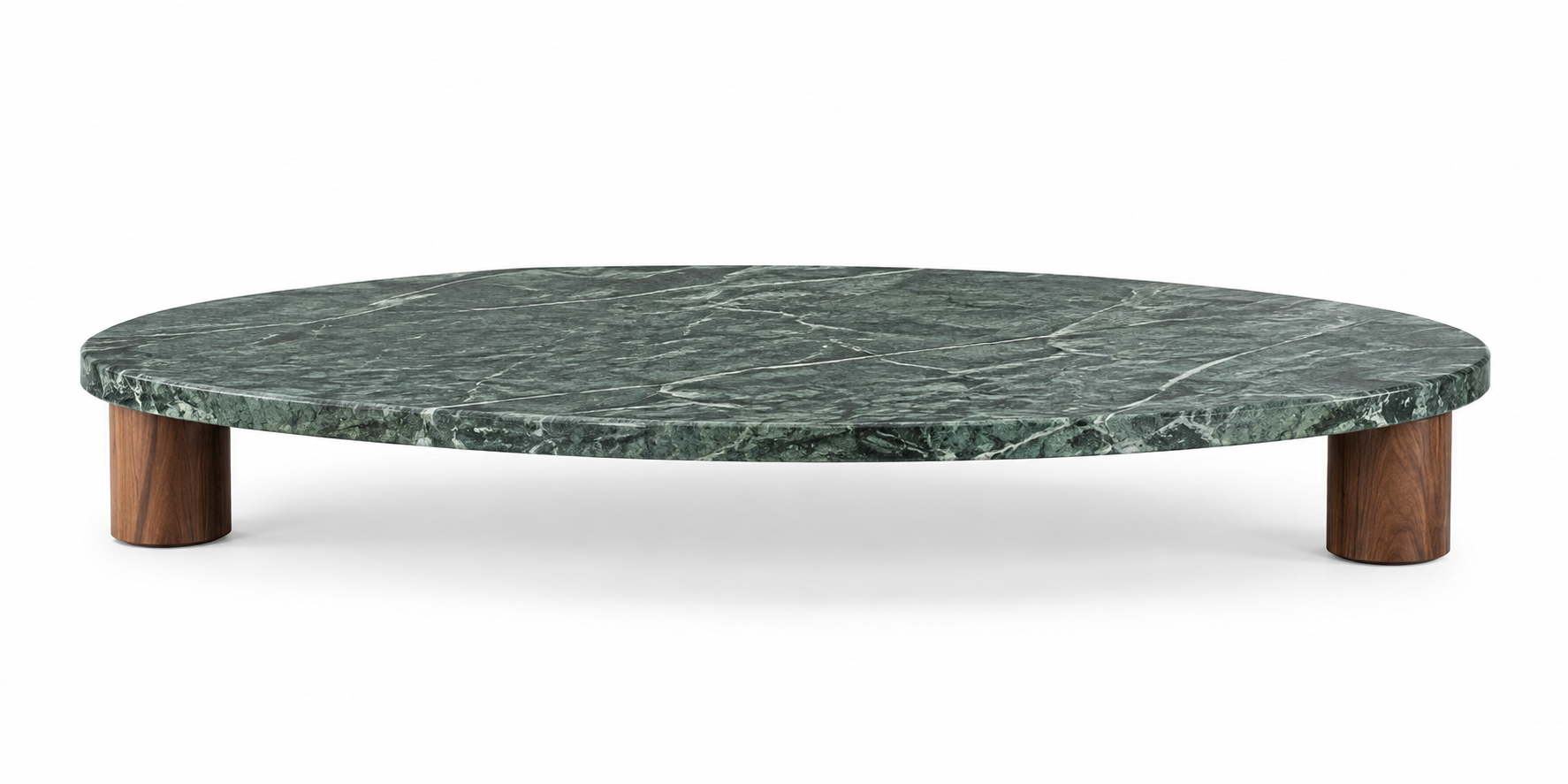 Bandeja em Madeira e Mármore Verde 5 X 13,5 X 36 cm
