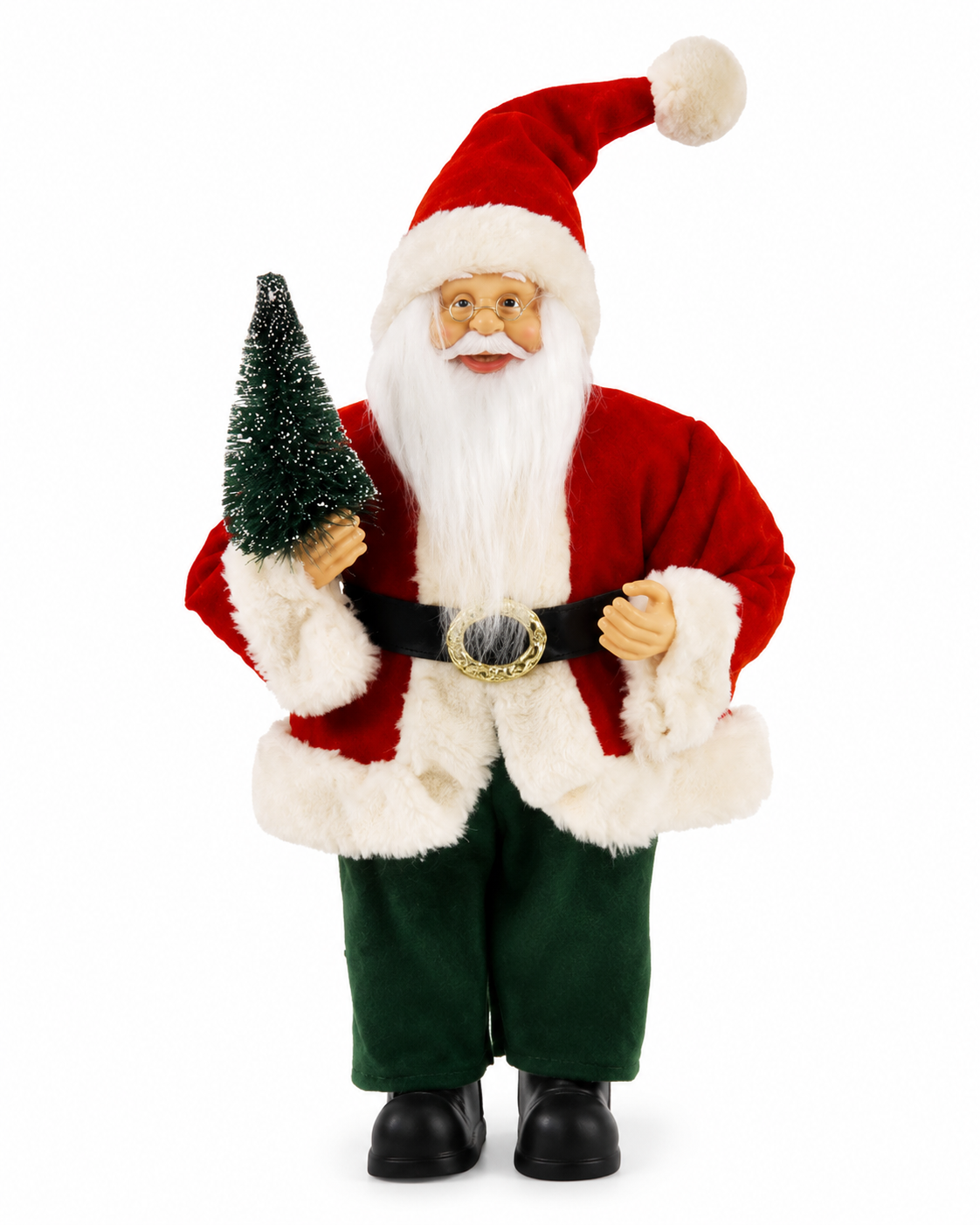 Papai Noel Natal em Pé Vermelho Verde 30 cm