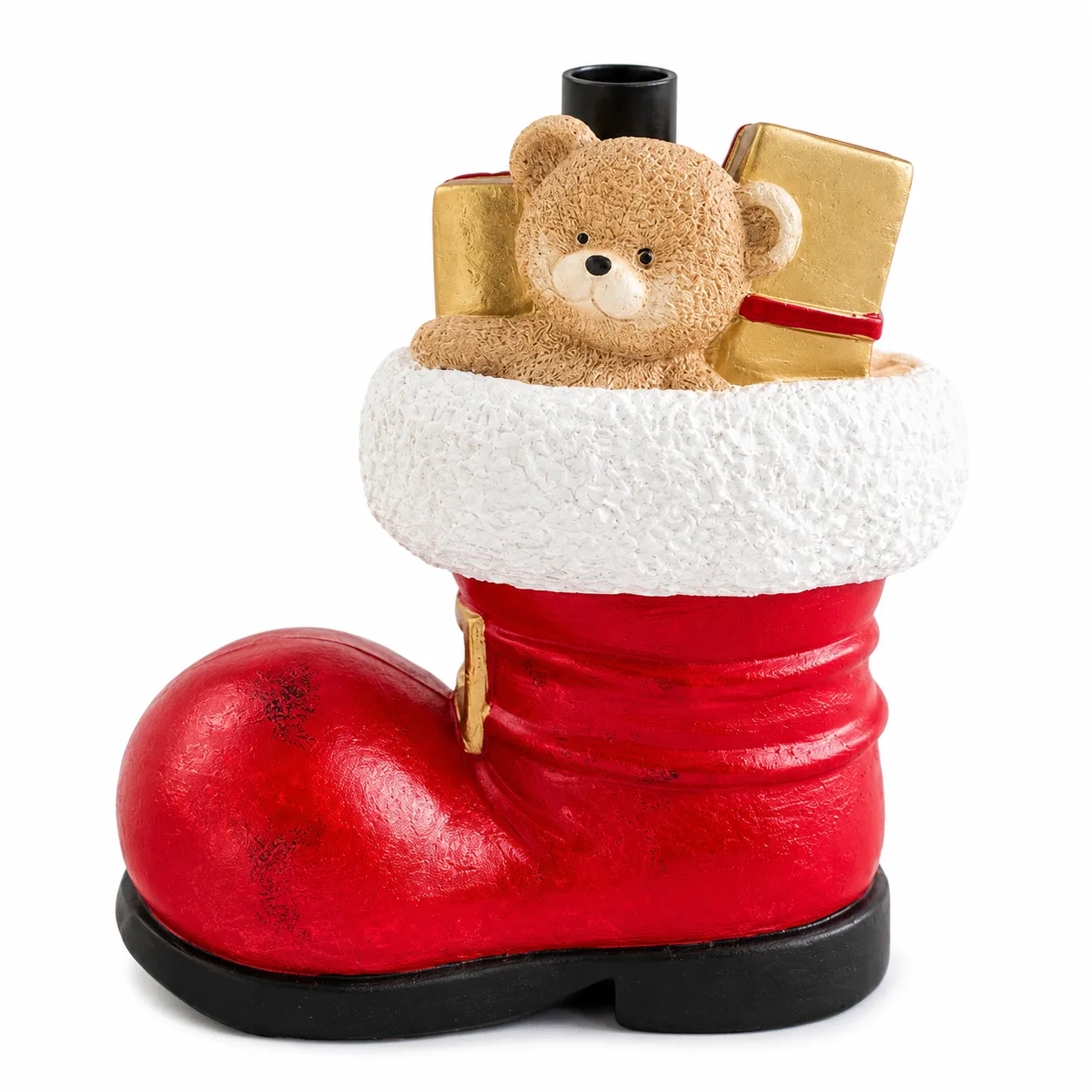 Base Árvore Natal Bota Vermelho Branco 45 cm