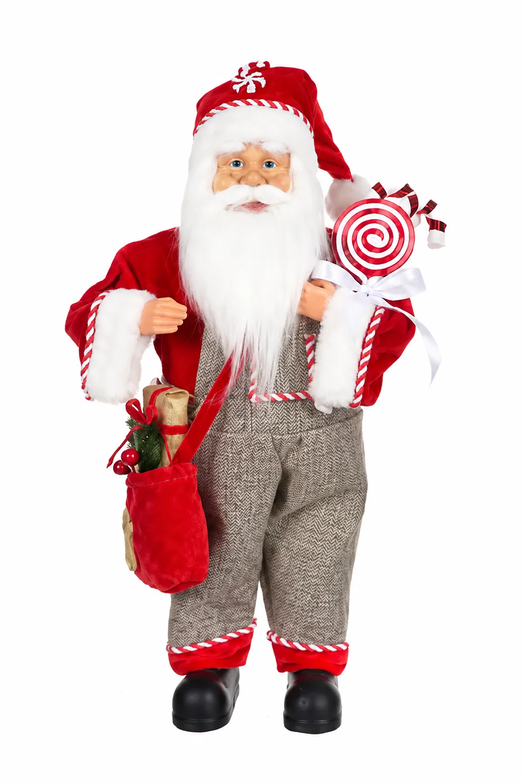 Papai Noel Natal em Pé Vermelho Bege 45 cm