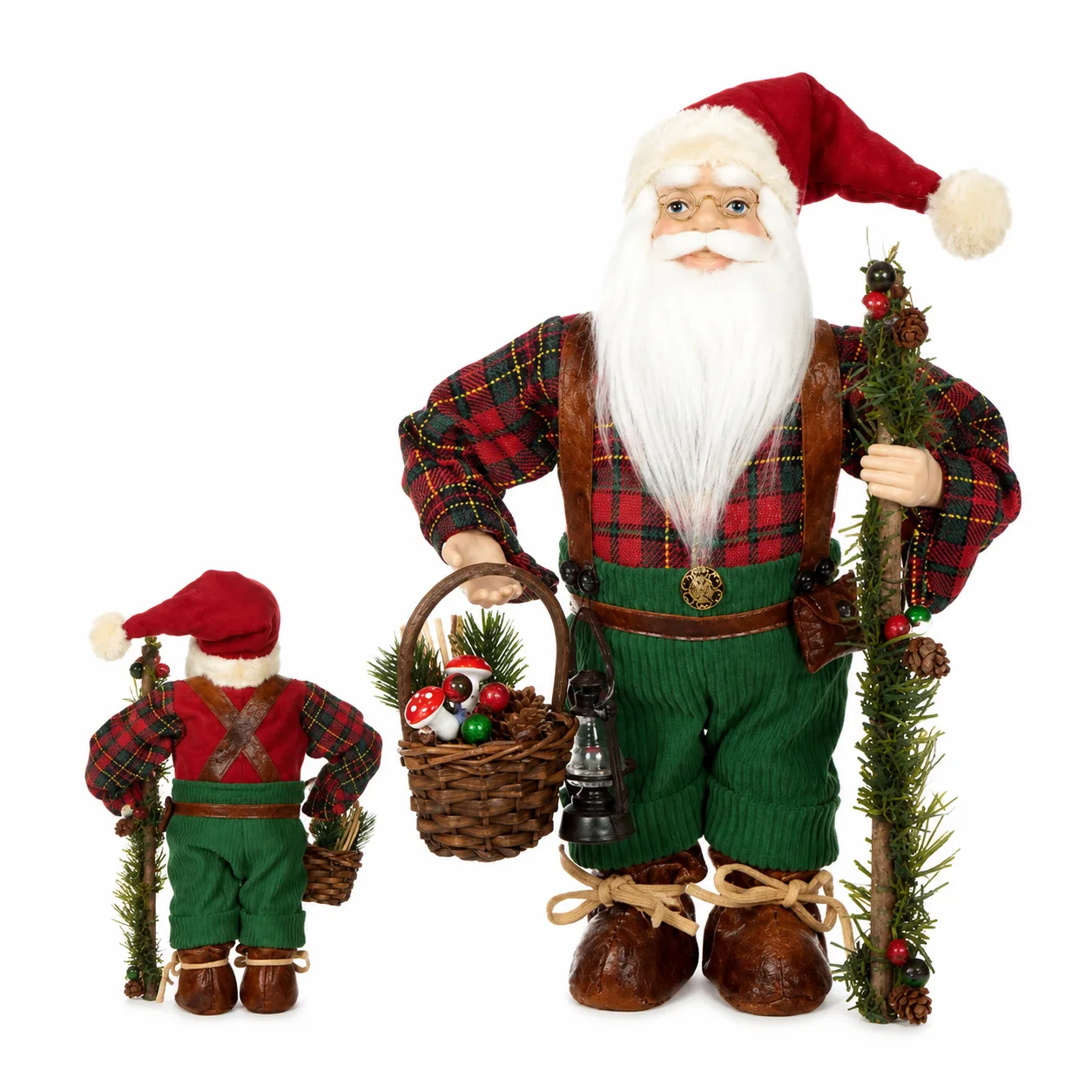 Papai Noel Natal em Pé Vermelho Verde 45 cm